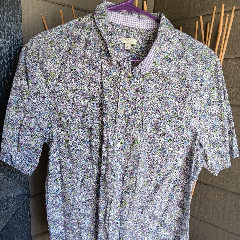 Talbots Multicolor Blouse-Floral-Size L-Cottagecore‎ 100% Cotton